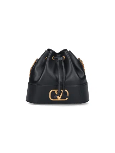 Valentino Garavani Vlogo Signature Mini Bucket Bag In Black