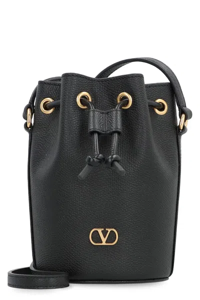 Valentino Garavani Vlogo Signature Mini Bucket Bag In Black