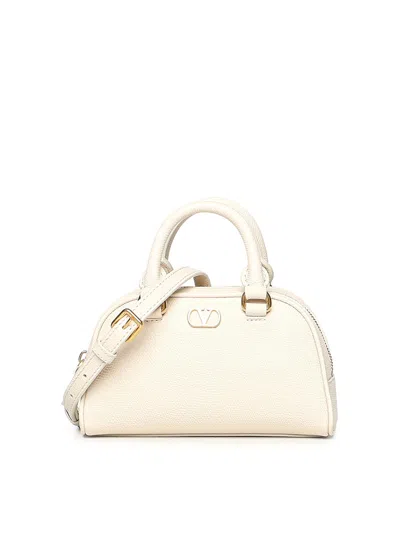 Valentino Garavani Vlogo Signature Mini Calfskin Satchel In White