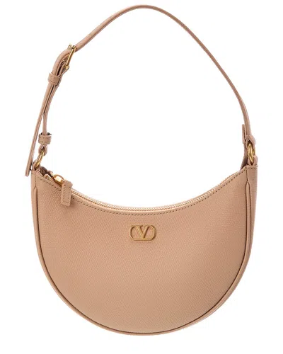Valentino Garavani Valentino Vlogo Signature Mini Grainy Leather Hobo Bag In Purple