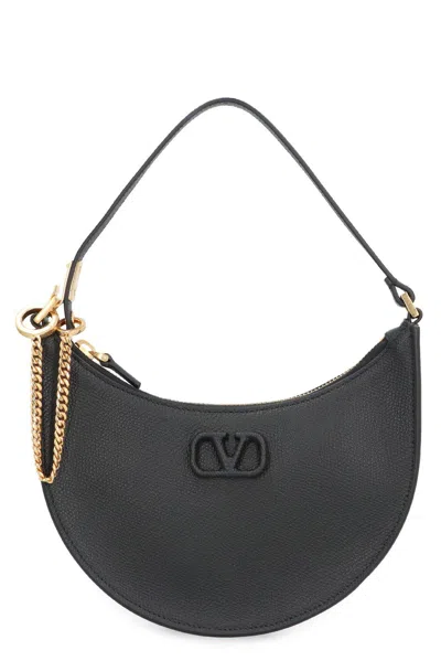 Valentino Garavani Vlogo Signature Mini Hobo Bag In Black