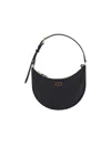 Valentino Half-moon Leather Shoulder Bag With Chain Strap In Black