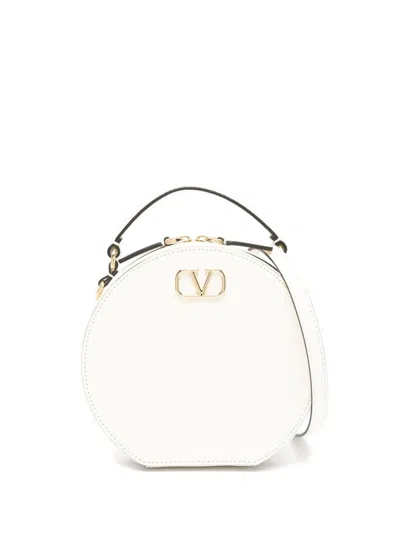 Valentino Garavani Vlogo Signature Mini Leather Crossbody Bag In White