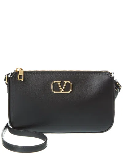 Valentino Garavani Valentino Vlogo Signature Mini Leather Crossbody In Black