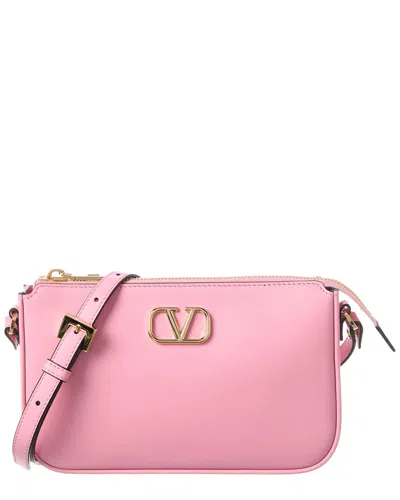 Valentino Garavani Valentino Vlogo Signature Mini Leather Crossbody In Pink