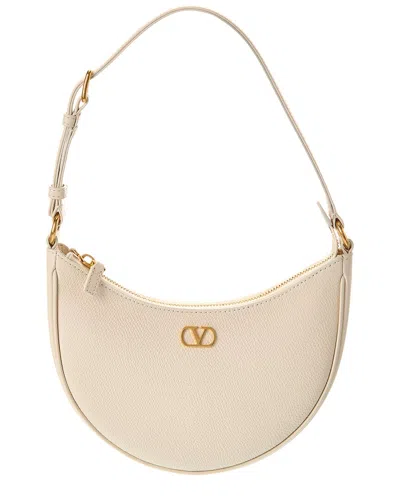 Valentino Garavani Valentino Vlogo Signature Mini Leather Hobo Bag In White