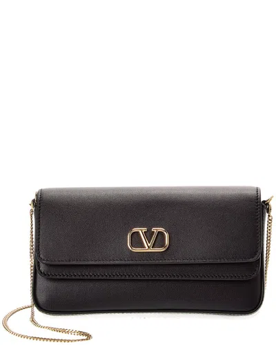 Valentino Garavani Valentino Vlogo Signature Mini Leather Shoulder Bag In Black