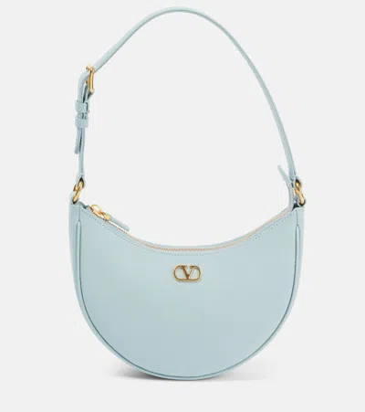 Valentino Garavani Vlogo Signature Mini Leather Shoulder Bag In Blue