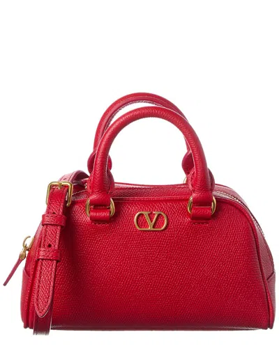 Valentino Garavani Valentino Vlogo Signature Mini Leather Shoulder Bag In Red