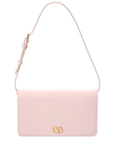 Valentino Garavani Leather Logo Shoulder Bag With Gold Hardware In Multicolor