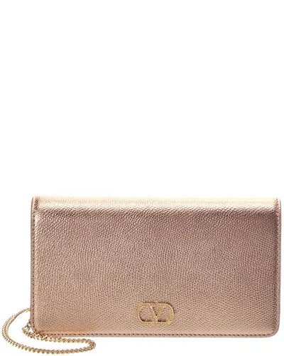 Valentino Garavani Valentino Vlogo Signature Mini Leather Wallet On Chain