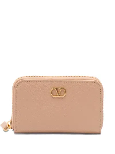 Valentino Garavani Vlogo Signature Mini Leather Wallet In Pink