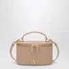 Valentino Garavani Vlogo Signature Mini Vanity Bag In Sand Pink Grained Calfskin