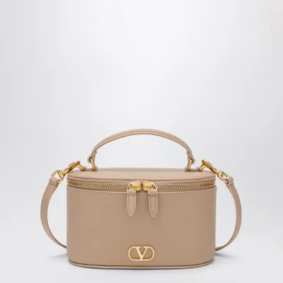 Valentino Garavani Vlogo Signature Mini Vanity Bag In Sand Pink Grained Calfskin