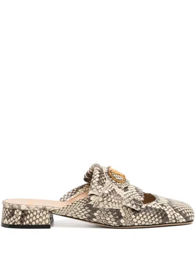 Valentino Garavani Vlogo Signature Mules In Neutrals