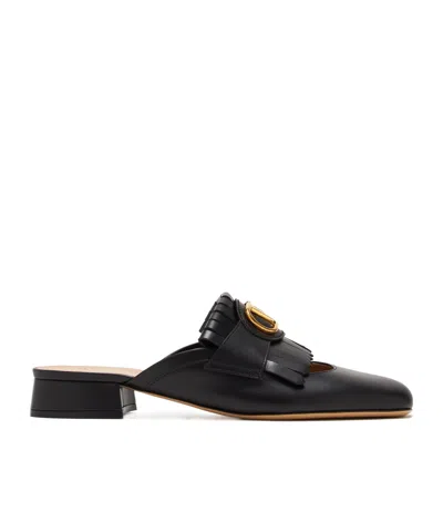VALENTINO GARAVANI VALENTINO VLOGO PLAQUE SQUARE TOE SANDALS