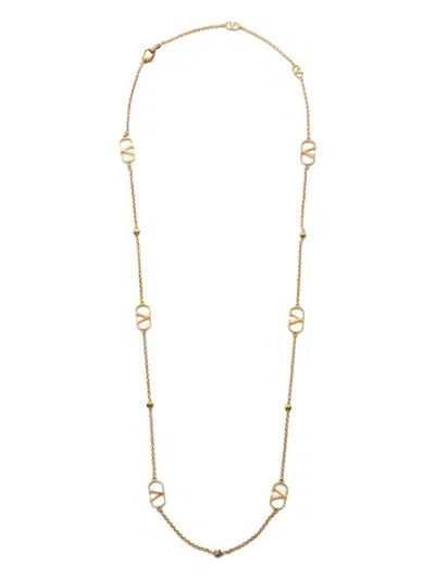 Valentino Garavani Vlogo Signature Necklace Chain Link Design In Gold