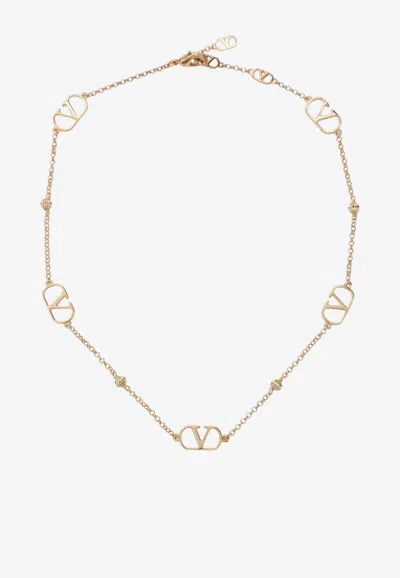 Valentino Garavani Vlogo Signature Necklace In Gold