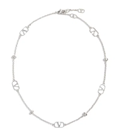 Valentino Garavani Vlogo Signature Necklace In Silver