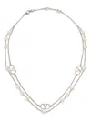 Valentino Garavani Vlogo Signature Necklace With Swarowski Pearls In Metallic
