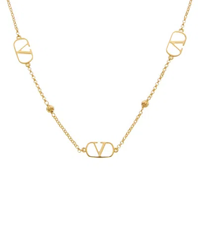 Valentino Garavani Valentino Vlogo Signature Necklace In Burgundy