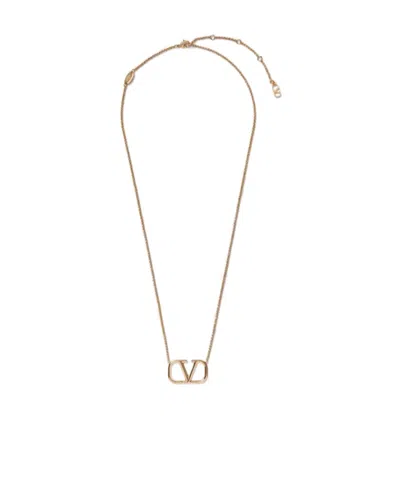 Valentino Garavani Vlogo Signature Necklace In Yellow