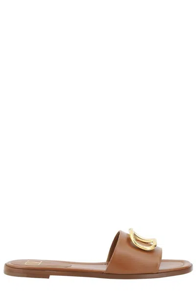 Valentino Garavani Vlogo Sandals In Brown