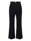 Valentino Tailored Trousers Belt Loops Gold Tone Detail In Black