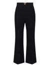 Valentino Tailored Trousers Belt Loops Gold Tone Detail In Black