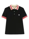 Valentino Vlogo Signature Cotton Polo Shirt In Black
