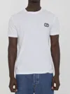 Valentino T-shirt With Vlogo Signature Patch In Bianco
