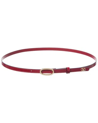Valentino Garavani Valentino Vlogo Signature Patent Belt In Purple