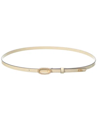 Valentino Garavani Valentino Vlogo Signature Patent Belt In Neutral