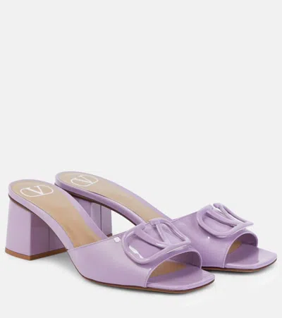 Valentino Garavani Women's Slip On Slide High Heel Sandals In Purple