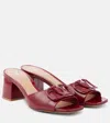 Valentino Women's Patent Leather Block Heel Slide Sandals In Rot