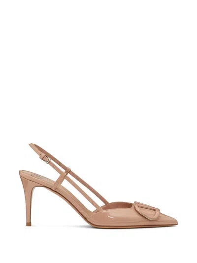 Valentino Garavani Vlogo Signature Patent Leather Pumps In Neutral