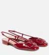 Valentino Vlogo Signature Square Toe Slingback Flats In Rot