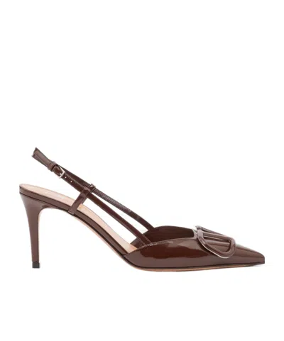VALENTINO GARAVANI VLOGO SIGNATURE PATENT LEATHER SLINGBACK PUMP 80MM