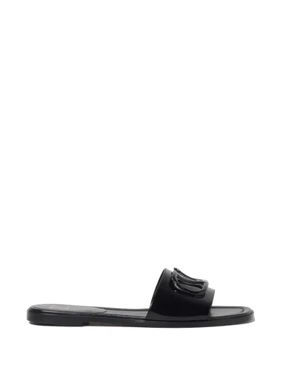 Valentino Garavani Vlogo Signature Patent Sandals In Black