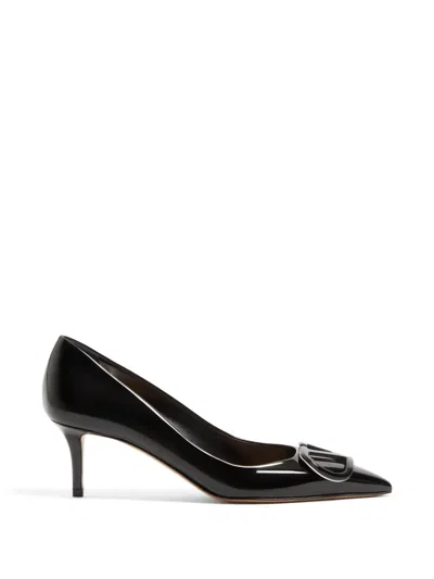 Valentino Garavani Vlogo Signature Patent-leather Pumps In Black