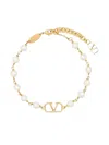 Valentino Vlogo Signature Pearl Bracelet In Gold
