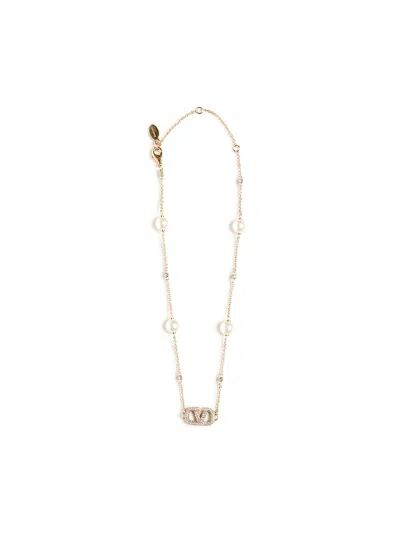 Valentino Garavani Vlogo Signature Pearl Necklace