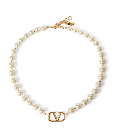 VALENTINO GARAVANI VLOGO SIGNATURE PEARL NECKLACE