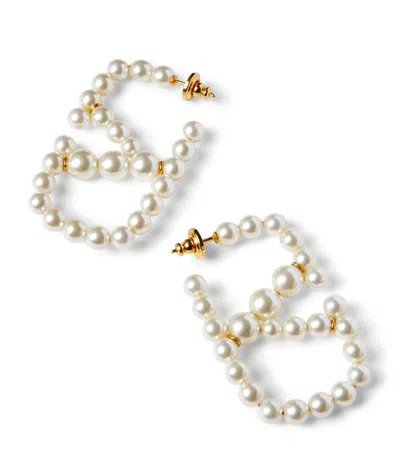 Valentino Garavani Vlogo Signature Pearlescent Earrings In Ivory