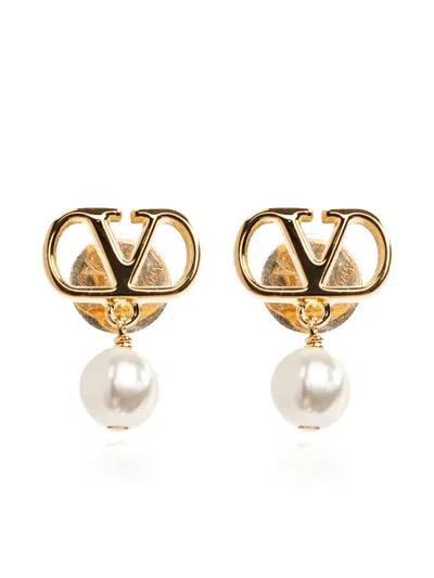 Valentino Garavani Vlogo Signature Pearl-pendant Earrings In Pattern