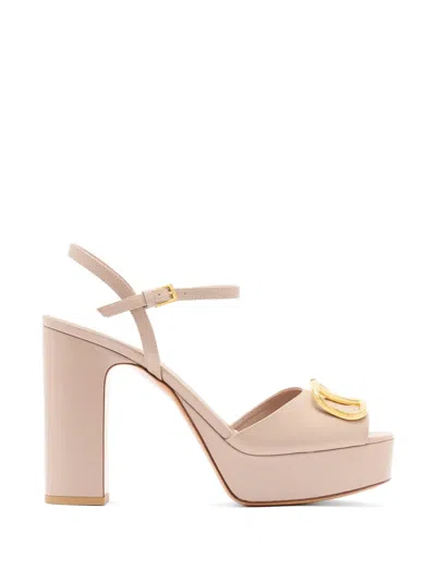 Valentino Garavani Vlogo Signature Platform Sandals In Pink