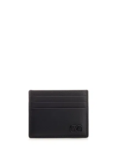 Valentino Garavani Vlogo Signature Pocket Card Holder In Black