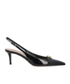 Valentino Slingback Vlogo The Bold Edition Black Calfskin Pumps In Black