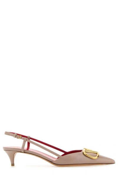 Valentino Garavani Valentino Vlogo Signature Pointed Toe Slingback Pumps In Pink