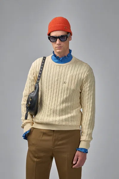 Valentino Vlogo Signature Polo Shirt In Neutral